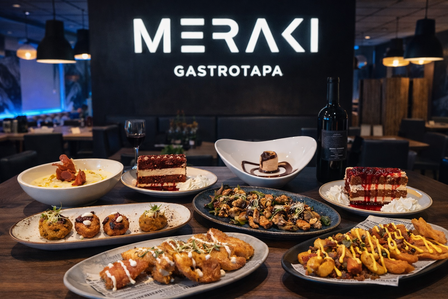 Platos de Meraki Gastrotapa - Tapas gourmet, postres y vino